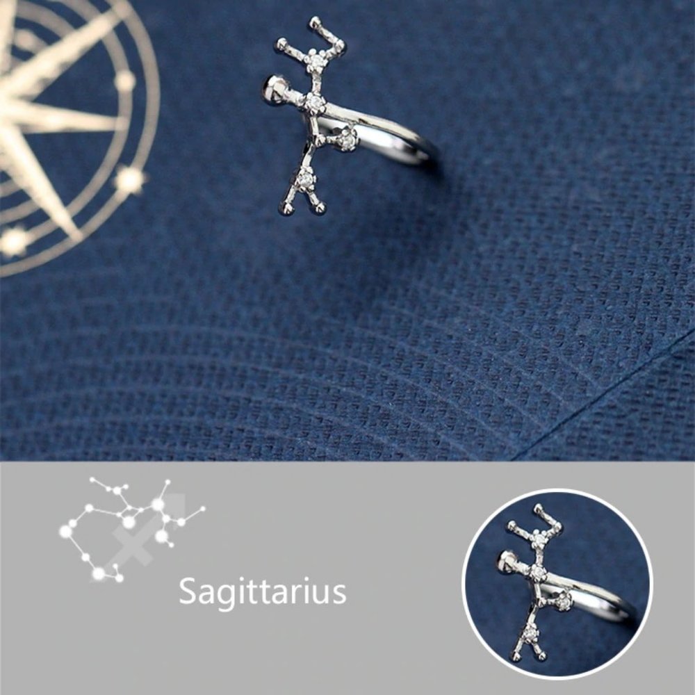 925 Sterling Silver Zodiac Earrings-Sagittarius
